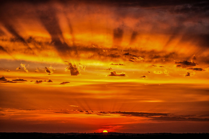 Sun Rays Over Iowa